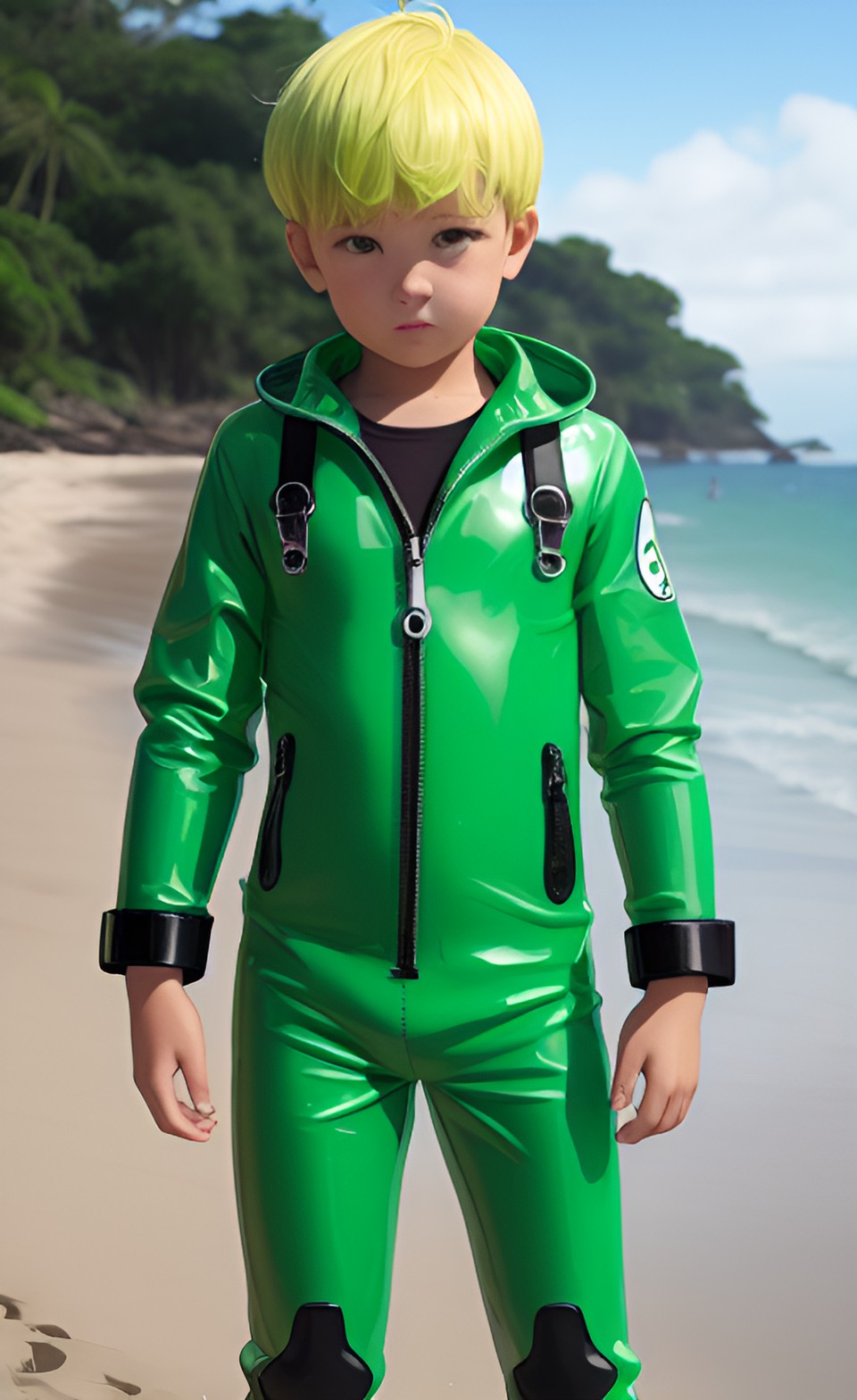 Green rubber boy