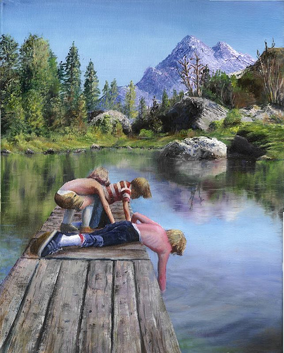 3 Boys on a Dock by Les Bryant 2