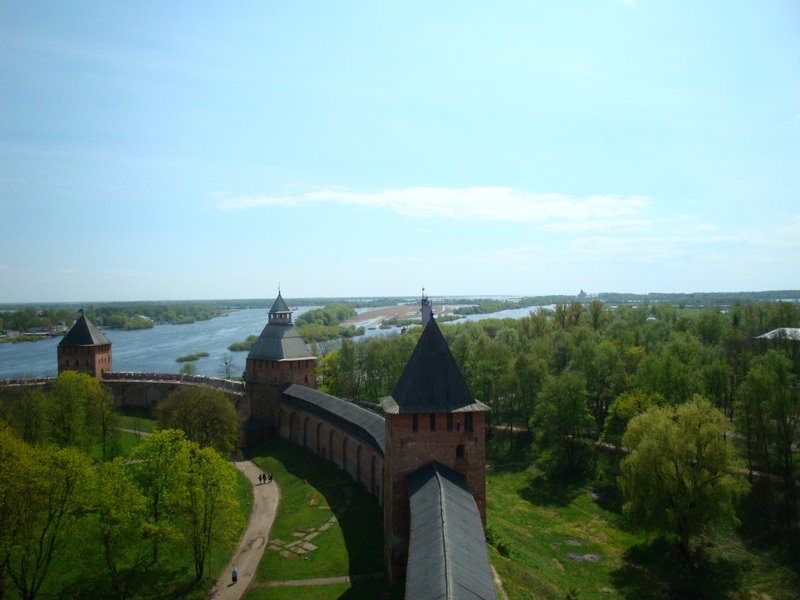 вид с башни Новгородского кремля